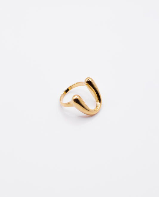 Lyric - 18k gold plated contemporary aesthetic ring , gold color