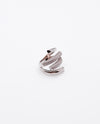 Ophelia  - 18k gold plated two elegantly curved bars ring with sparkling pave-set crystals , silver color