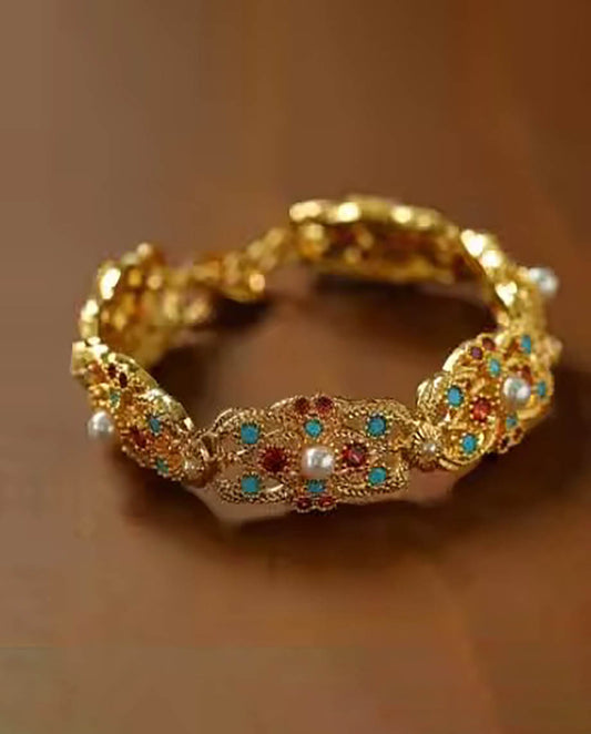Delilah - 18k gold plated luxurious design bracelet , gold color
