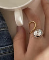 Ithilwen - 18k gold plated ring unique design with vintage finishing