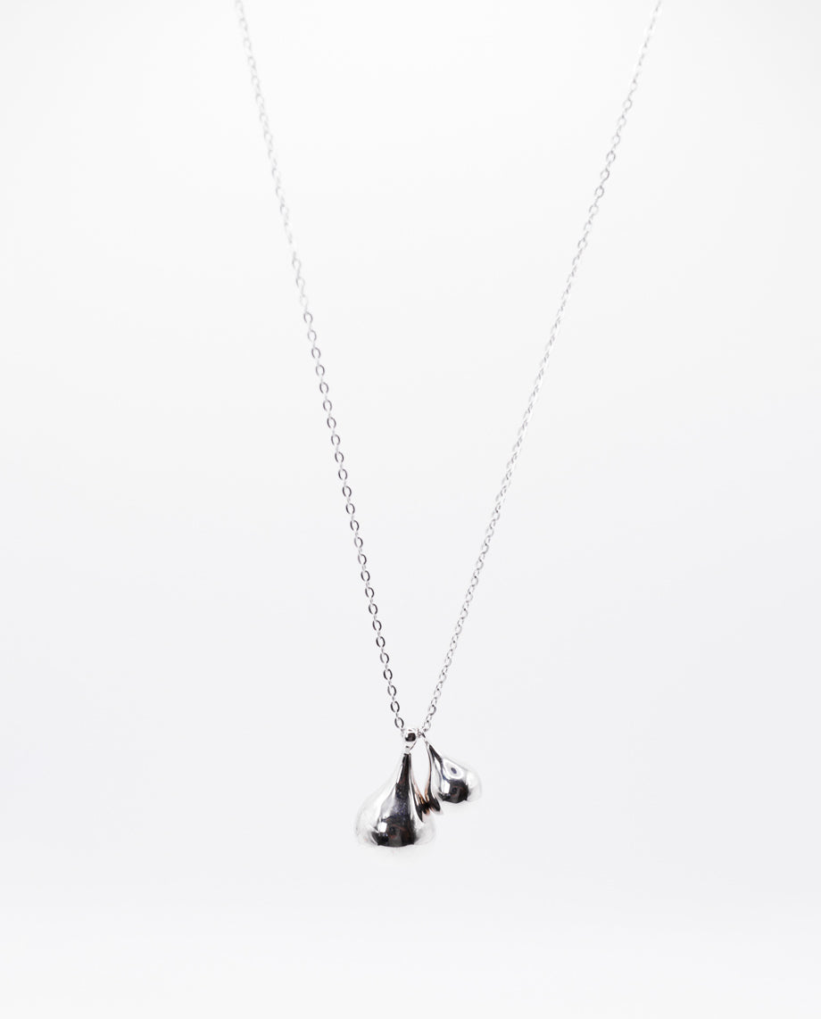 Starling - Modern Silver-Toned 18k Gold Plated Chain Necklace Featuring Twin Abstract Drop Pendants