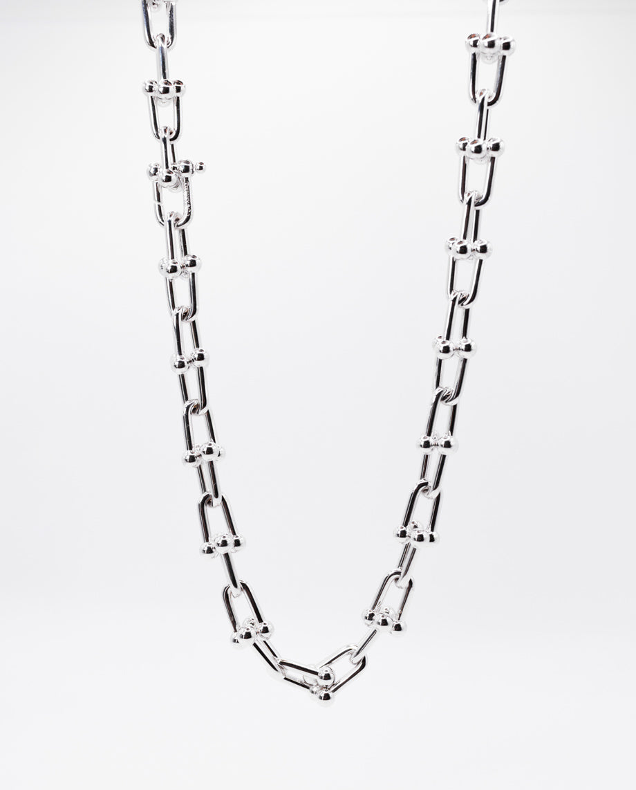 Faelina - 18k gold plated chain necklace , silver color
