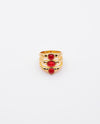 Nyx - 18k gold plated bold and elegant gold-tone ring with red stones