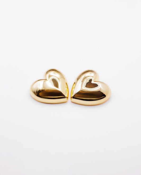 Hearts - 18k gold plated heart-shaped earrings