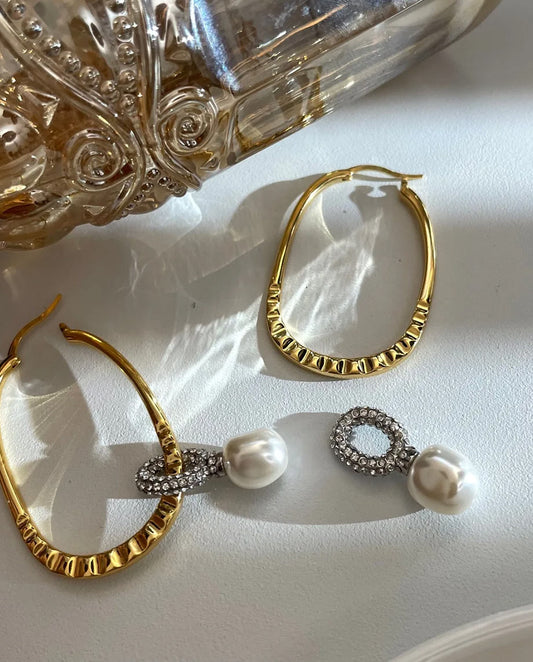 Harriet - 18k gold plated elegant and contemporary design transformer earrings