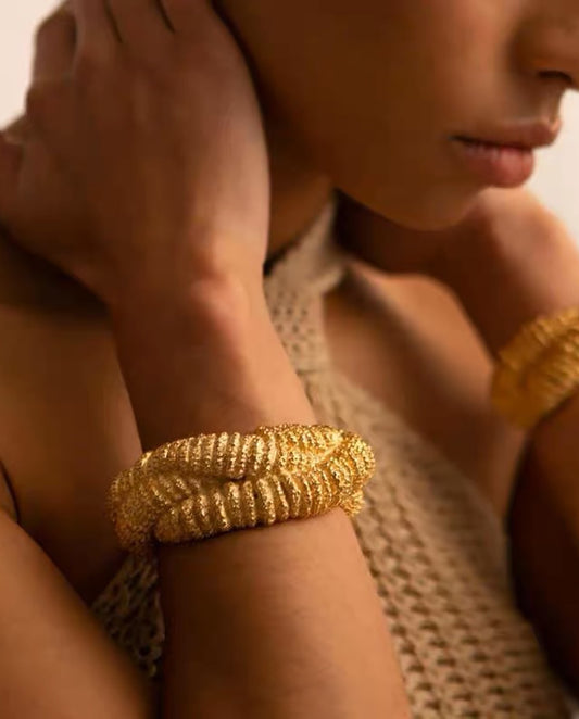 Clementine - 18k gold plated cuff-style bracelet , gold color