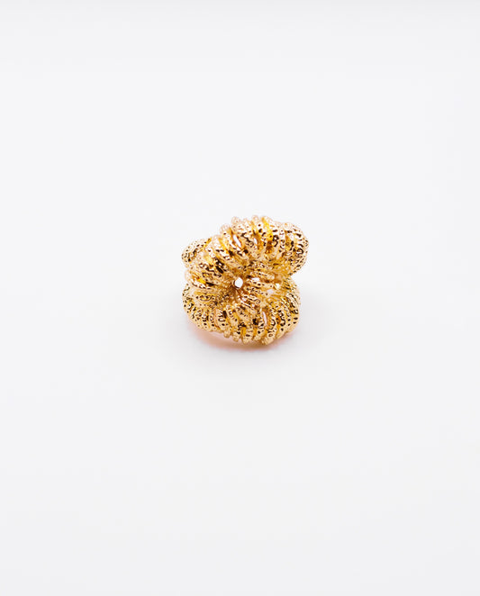Magnolia - 18k gold plated bow-like shape ring , gold color