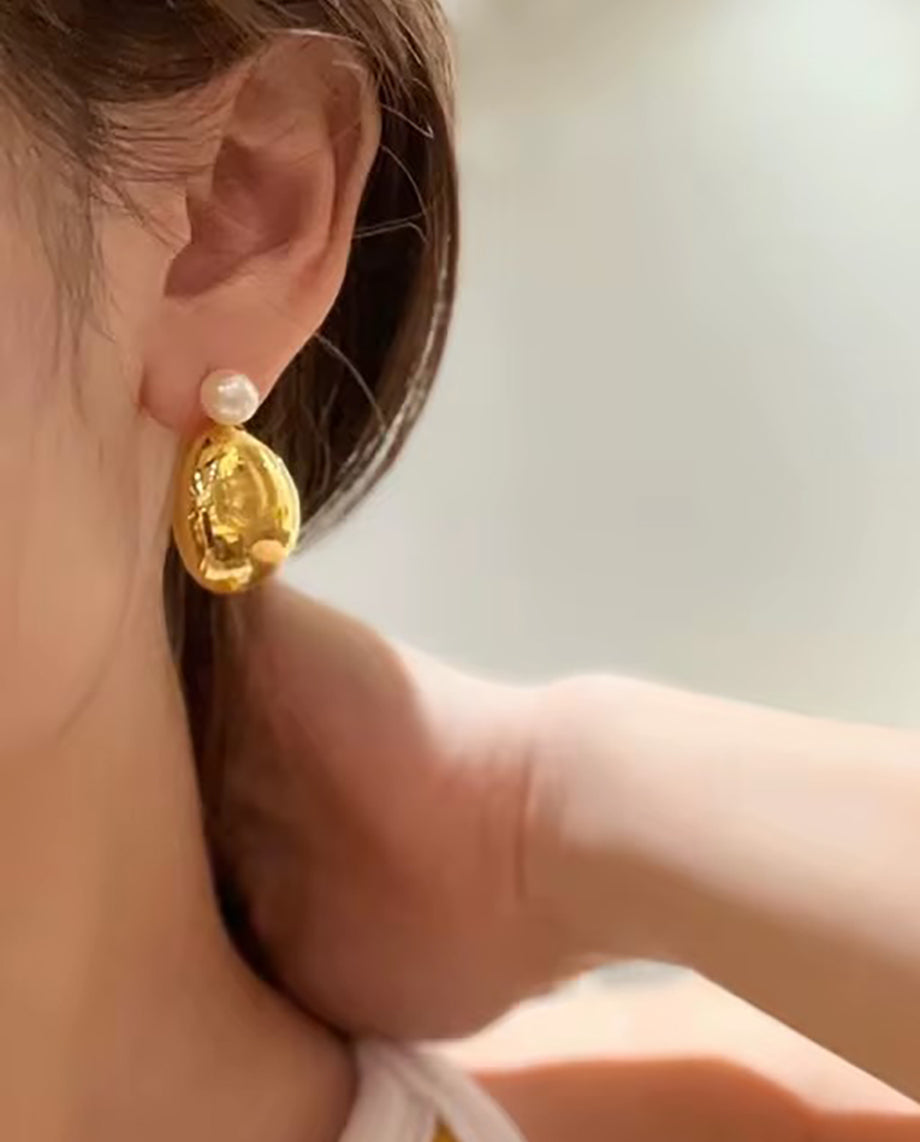 Lila - 18k gold plated elegant design transformer earrings