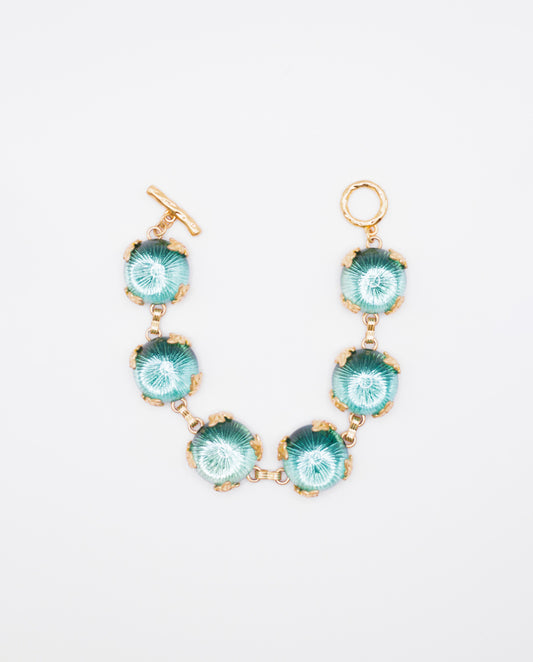 Astrid -  vibrant turquoise stones bracelet with 18k gold plated finishing