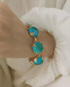 Astrid -  vibrant turquoise stones bracelet with 18k gold plated finishing