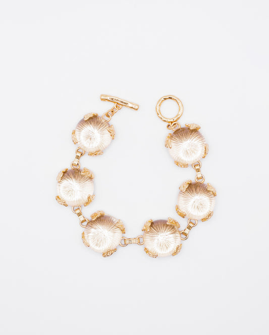 Astrid - 18k gold plated yellow stone bracelet , gold color