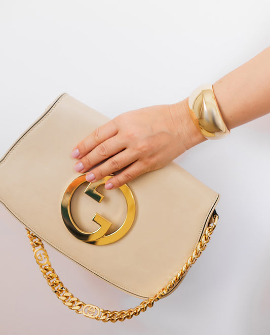 Aetheria - 18k gold plated bold, shiny gold-tone cuff bracelet