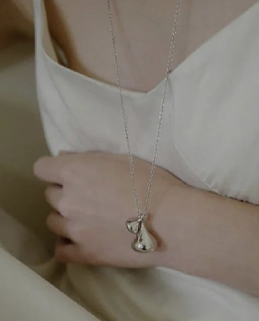 Starling - Modern Silver-Toned 18k Gold Plated Chain Necklace Featuring Twin Abstract Drop Pendants