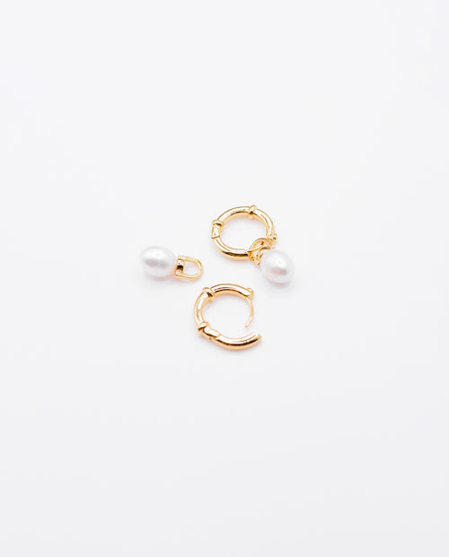 Lumina - 18k gold plated combination of classic and modern elements earrings