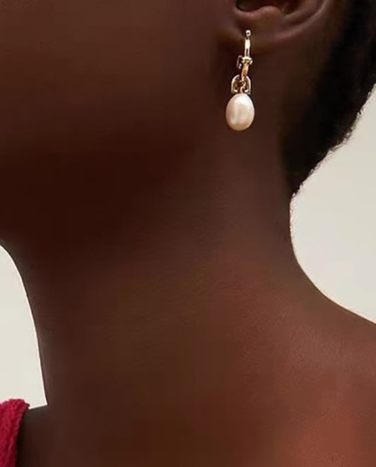 Lumina - 18k gold plated combination of classic and modern elements earrings