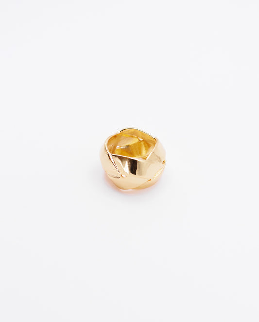 Fia - 18k gold plated ring bold and modern design , gold-tone