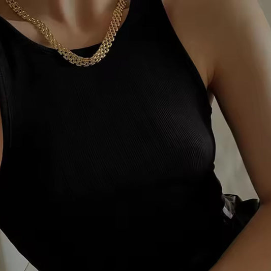 Nia - 18k gold plated classic chain necklace gold color
