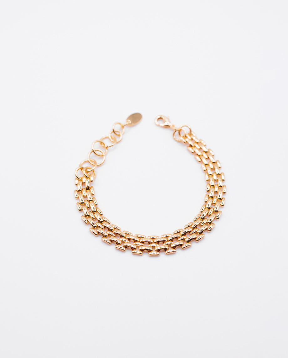 Nia - 18k gold plated layered chain bracelet , gold color