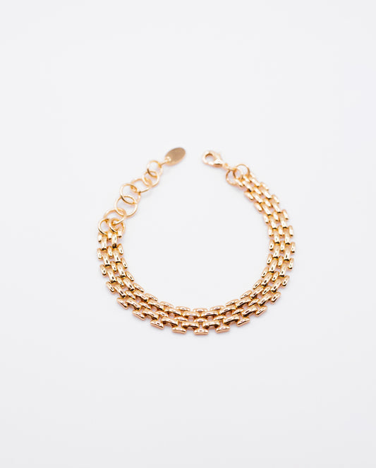 Nia - 18k gold plated layered chain bracelet , gold color