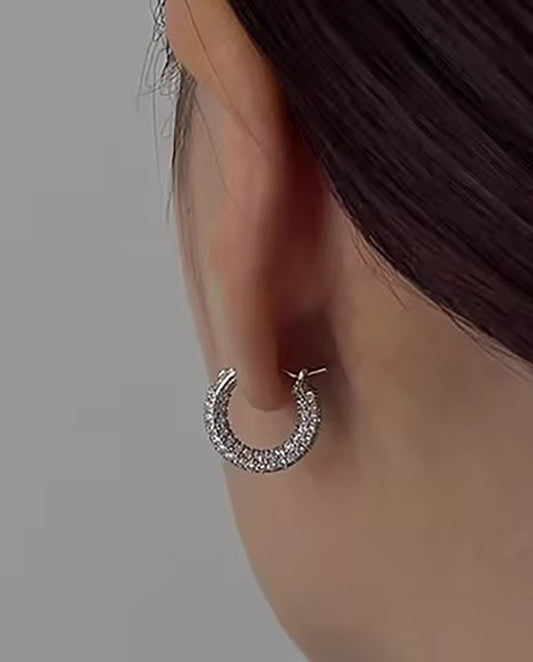 Lucienne - silver color hoop earrings , 18k gold plated