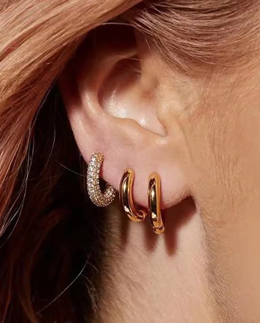 Lucienne - 18k gold plated hoop earrings