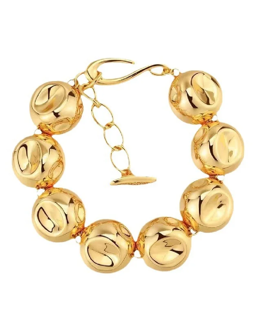 Bea - 18k gold plated spherical beads bracelet , gold color