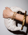 Fawn - 18k gold plated bracelet pearl-like elements , gold color
