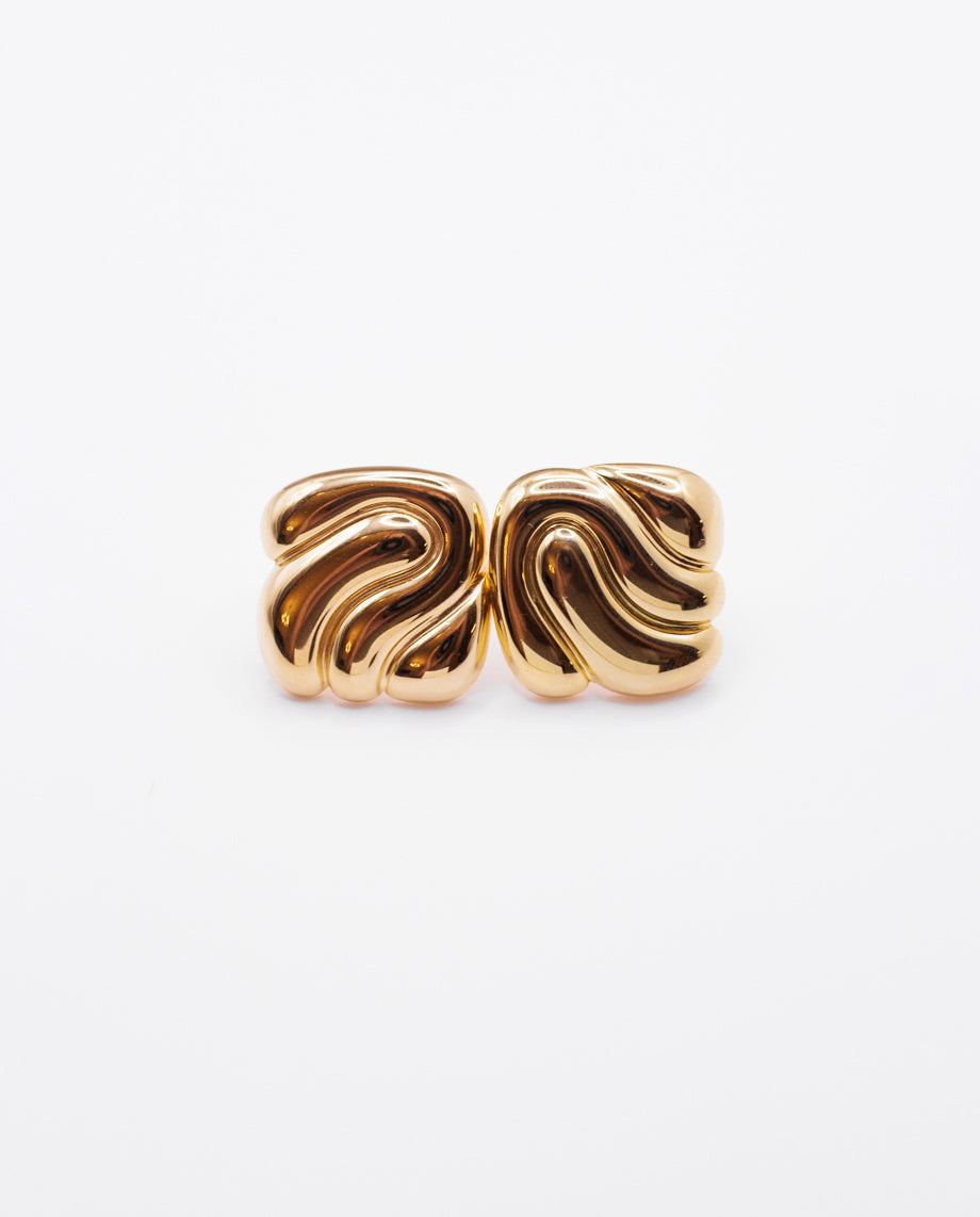 Lyra - 18k gold plated abstract, sculptural design earrings