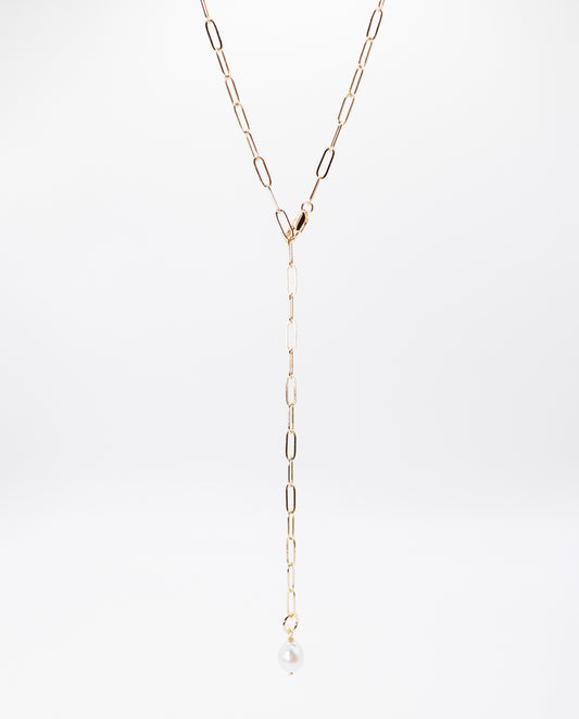 Juliette - 18k gold plated chain minimalist elegant necklace with real pearl pedant gold color