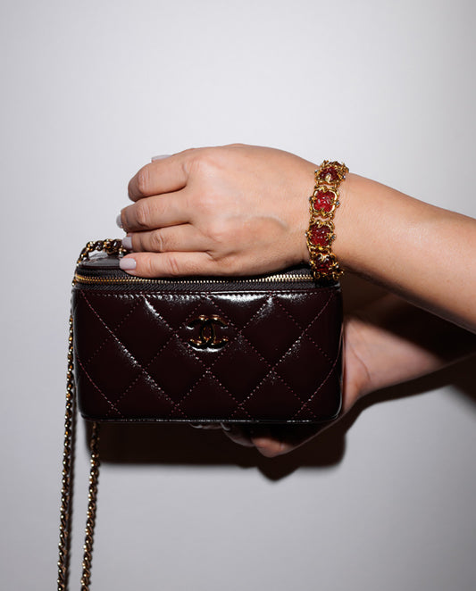 Isa - 18k gold plated elegant and luxurious design bracelet with red stones