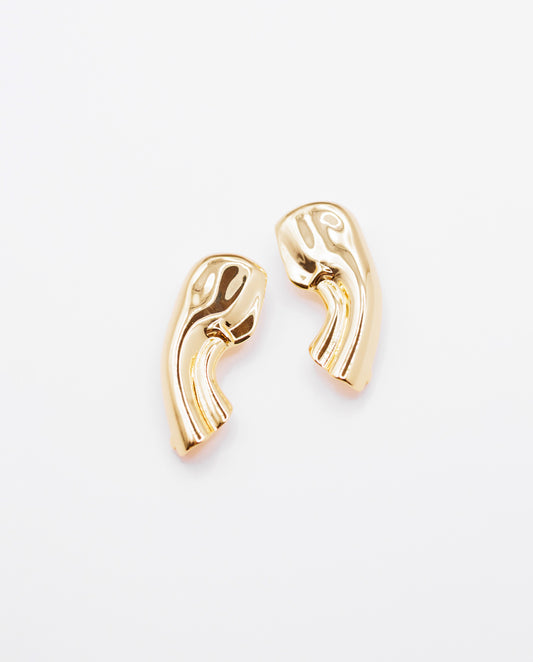 Catherine - 18k gold plated clips artistic shape , gold color