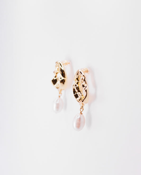 Thessaly - 18k gold plated abstract, sculptural gold elements earrings