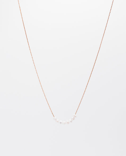 Colette - Minimalist 18K Gold Plated Chain Necklace Featuring of Mother-of-Pearl Color Beads