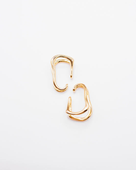 Nalani - 18k gold plated modern and abstract design earrings , gold color
