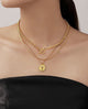 Beatrix - Layered Design 18K Gold Plated Chain Necklace With a Coin Pedant Gold Color