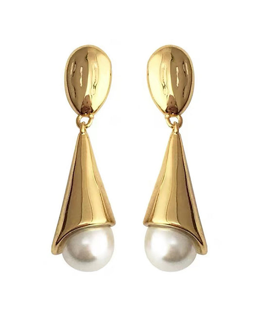 Calypso - elegant 18k gold plated stud earrings with zircon stones , gold color