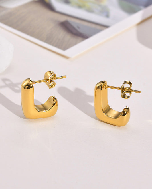 Maude - 18k gold plated modern and minimalist design earrings