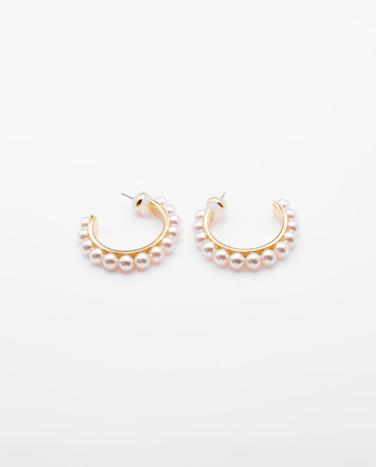 Yara - a pair of elegant 18k gold plated hoops earrings