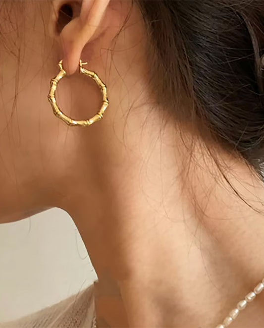 Niamh - 18k gold plated elegant gold hoop earrings