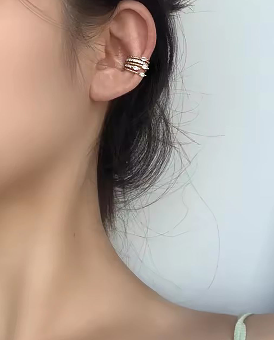 Henrietta - 18k gold plated ear cuff , silver color