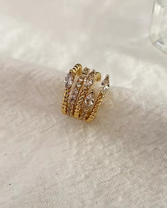 Henrietta - 18k gold plated ear cuff with zirconium stones