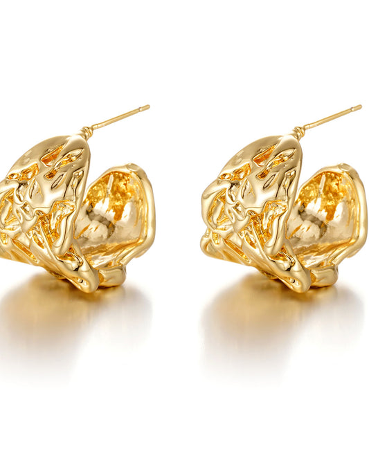 Hazel - 18k gold plated bold and artistic hoop earrings