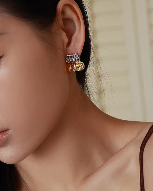 Florence - 18k gold plated earrings sophisticated and glamorous design