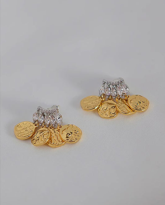 Florence - 18k gold plated earrings sophisticated and glamorous design