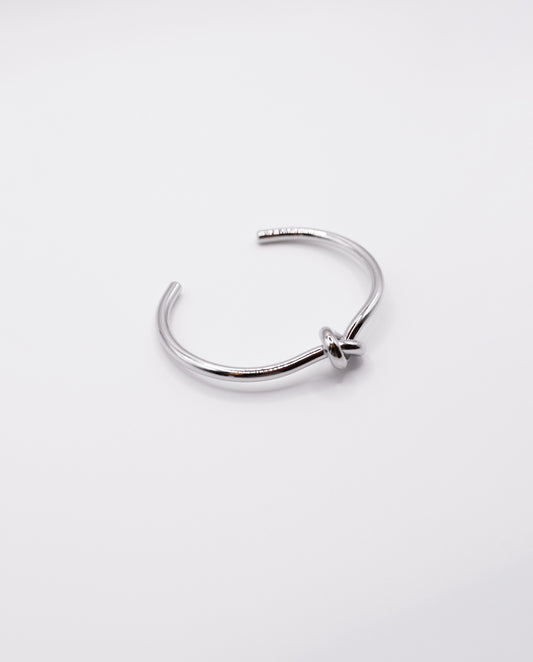 Helena - 18k gold plated sleek and minimalist design bracelet , silver color