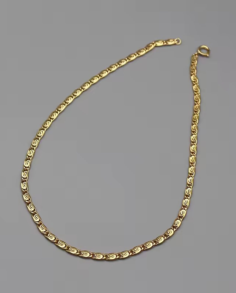 Constance - 18k gold plated sleek and minimalist chain necklace , gold color