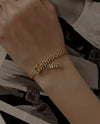 Morrigan - 18k gold plated chain-link structure bracelet , gold color