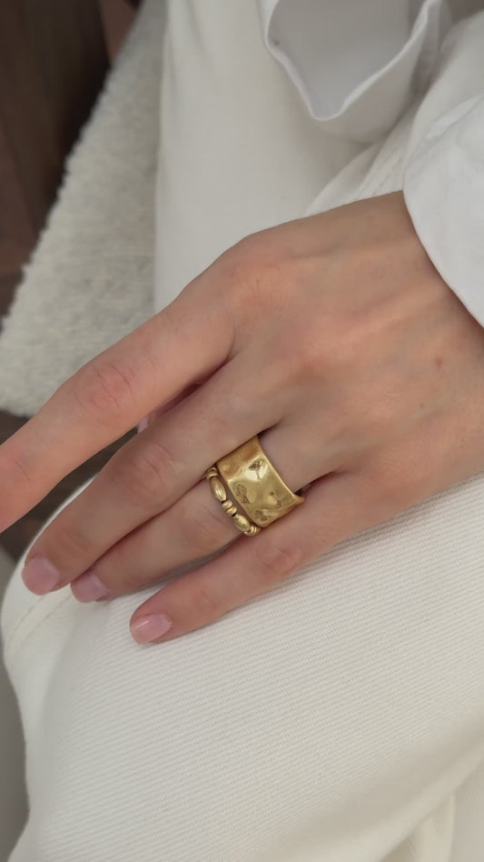 Camille - 18k gold plated artisan-crafted ring , gold-tone