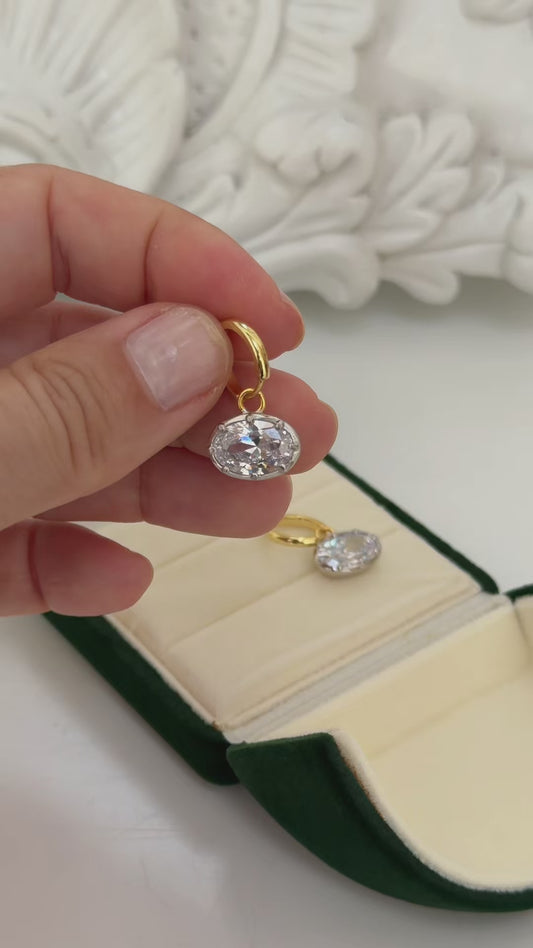 Kailey - 18k gold plated moissanite drop earrings , gold color