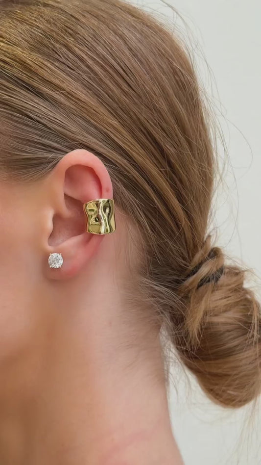 Adelina - 18k gold plated ear cuff , gold color